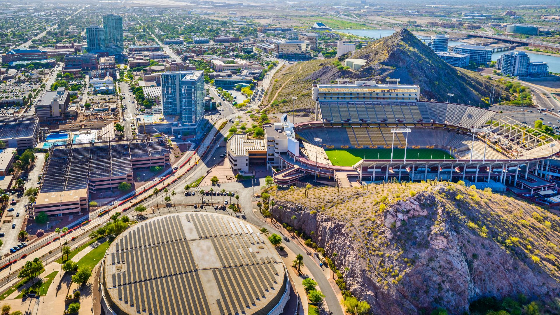 Aerial of ASU and Tempe townhome areas