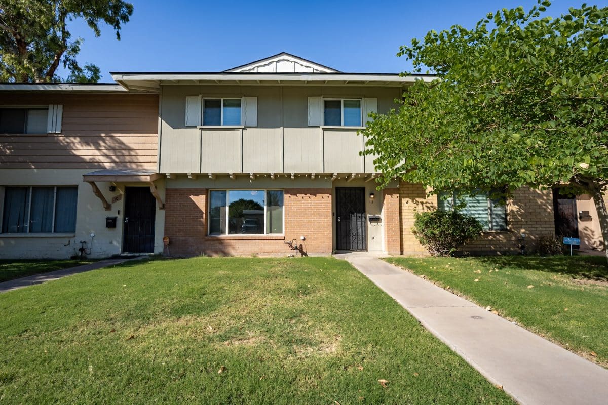 Front exterior of 12 E Hermosa Dr townhome in Tempe