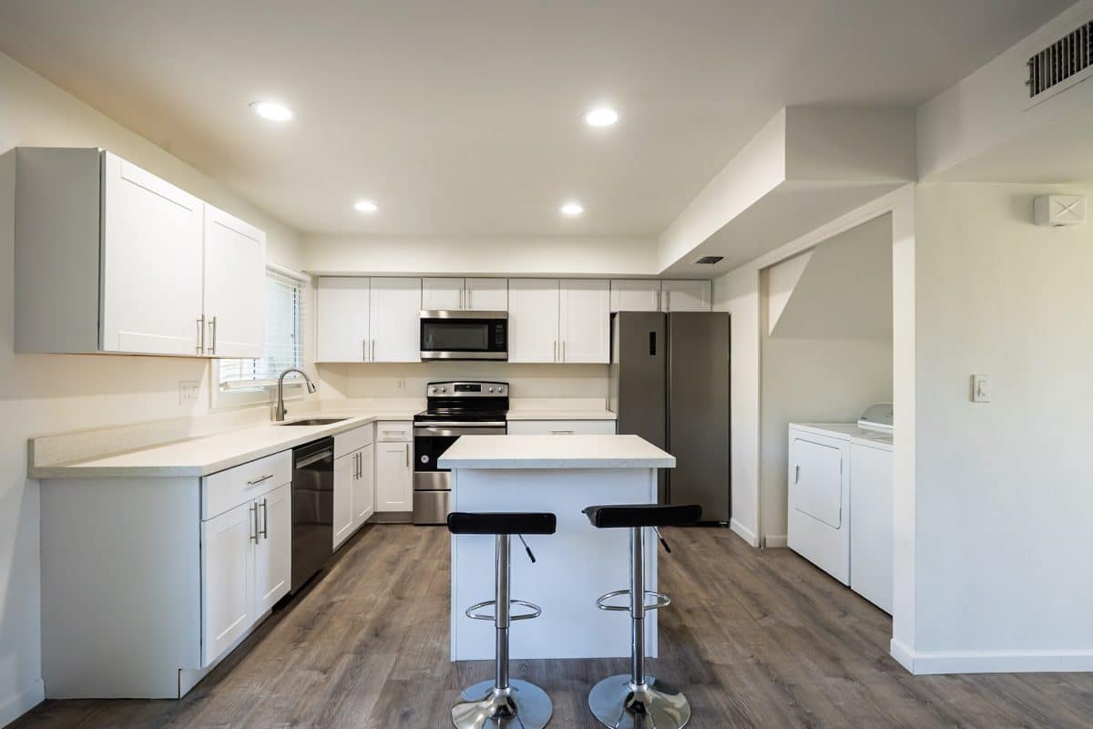 Kitchen with modern finishes at 12 E Hermosa Dr