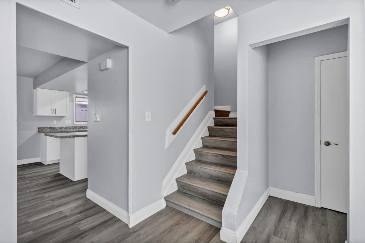 Stairs to the second floor at 14 E Hermosa Dr